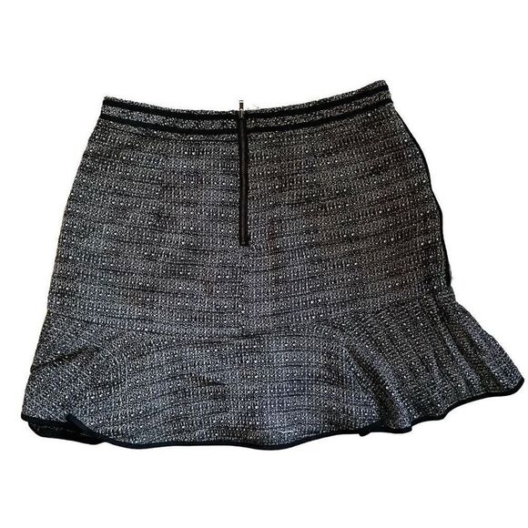 MADEWELL | black tweed textured mini peplum lined skirt 2 - Picture 2 of 7